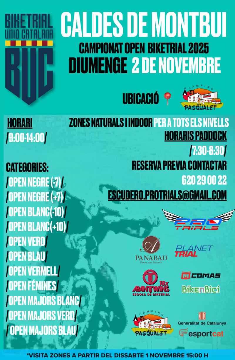 Poster de 5a Prova Open BikeTrial 2025: Caldes de Montbui.