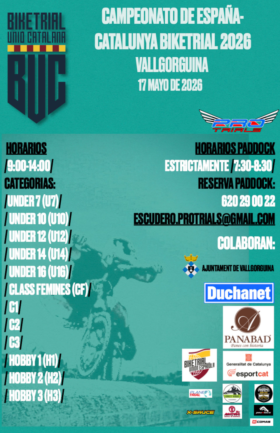 Poster de 2a Prova Campionat de Catalunya-España de BikeTrial 2026