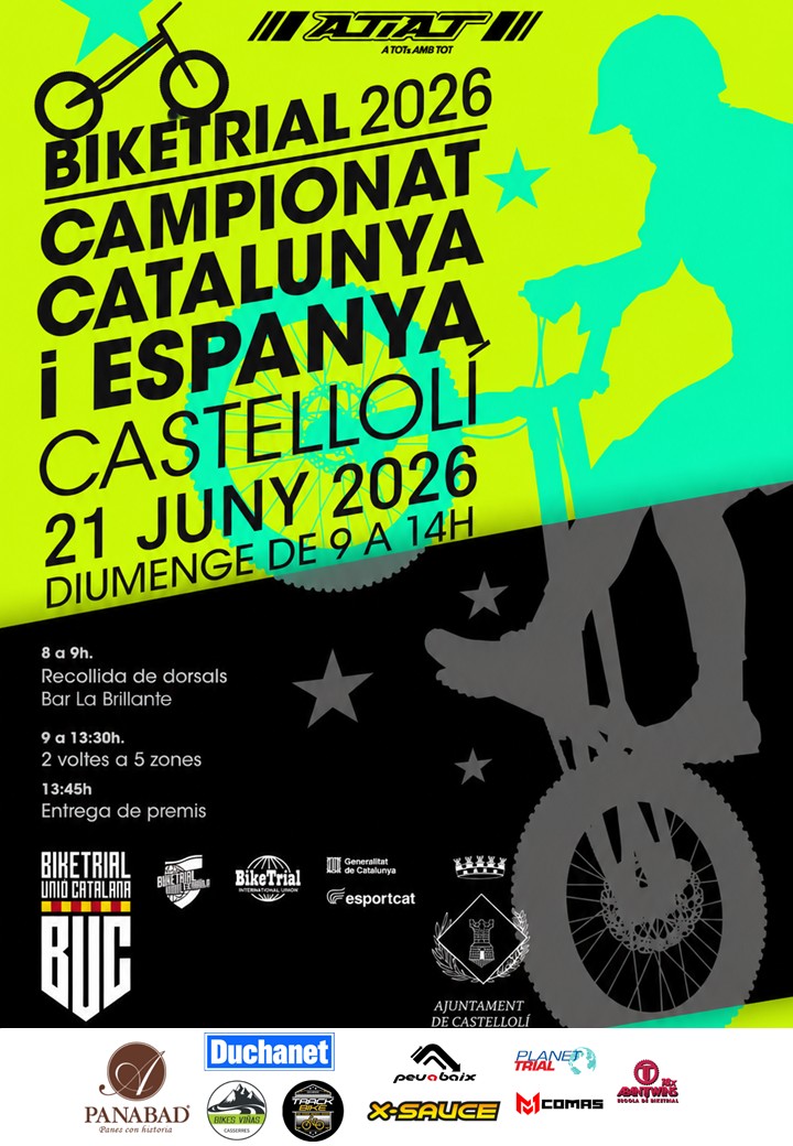 Poster de 5a/4a Prova Campionat de Catalunya-España de BikeTrial 2026 Castellolí